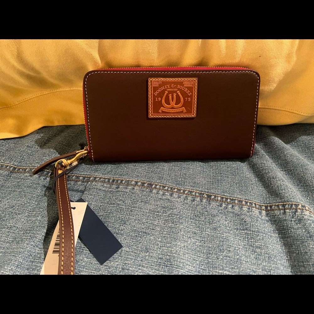 New w/Dooney and Bourke Florentine Large Zip Around Wristlet wallet Western
